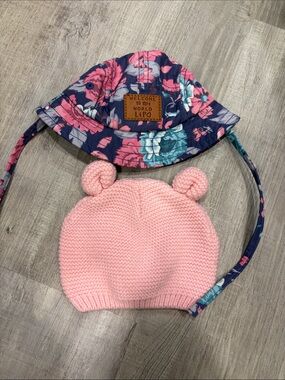 Welcome To My World Floral Navy Sun Hat - Kids Accessories -Free with purchase
